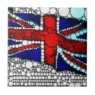 Modern Abstract United Kingdom British Flag  Tile