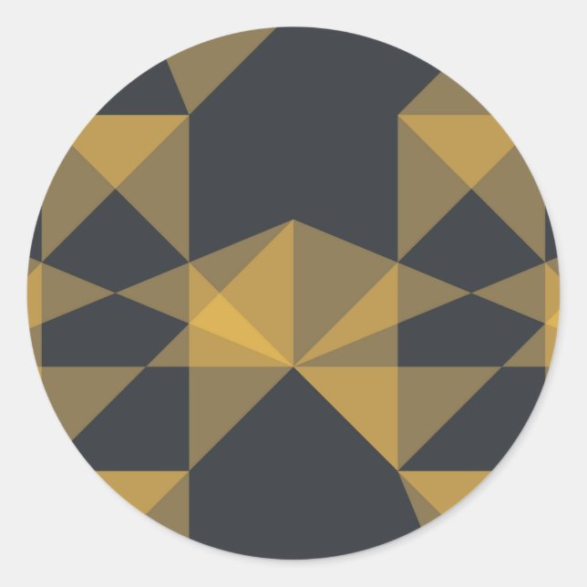 Modern, abstract, urban geometric triangle pattern classic round sticker (Front)