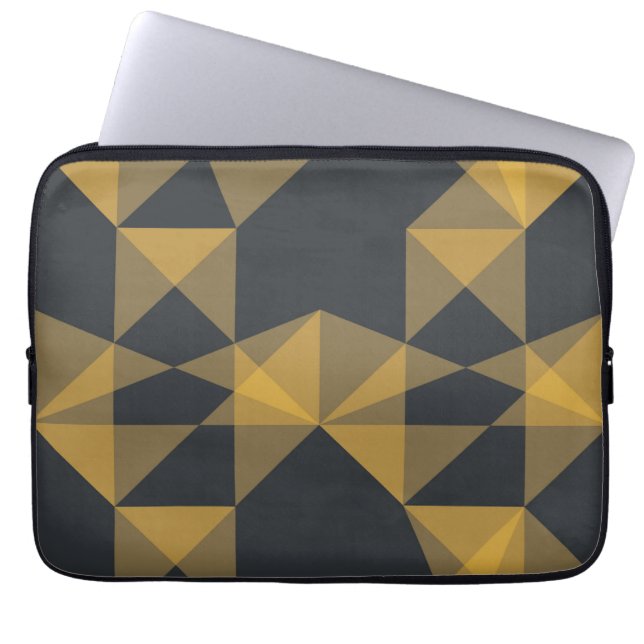 Modern, abstract, urban geometric triangle pattern laptop sleeve (Front)