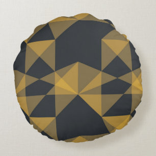 Modern, abstract, urban geometric triangle pattern round cushion