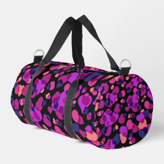 Modern Abstract Vibrant Pink and Purple Artsy Gym Duffle Bag