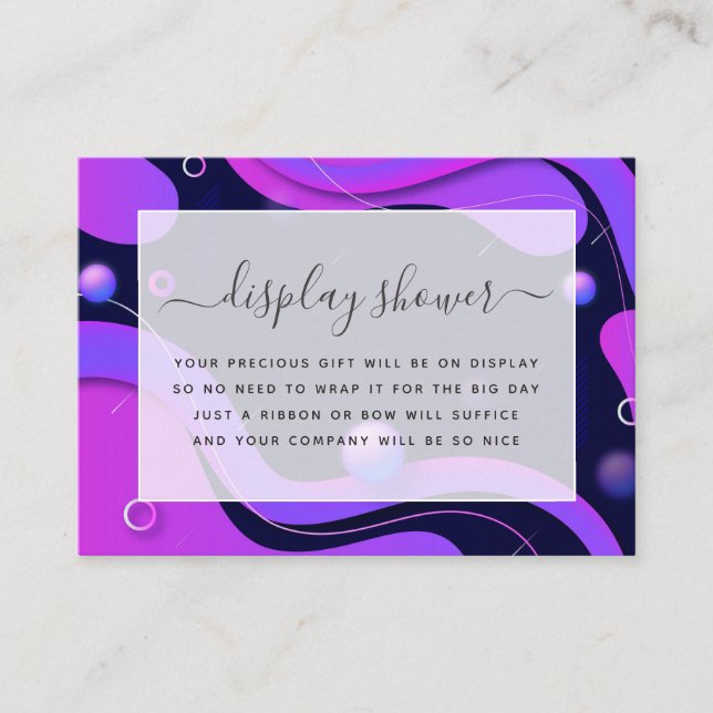 Modern Abstract Virtual Bridal Shower Enclosure Card (Front)
