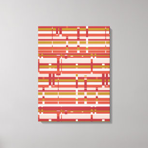Modern Abstract Wall Art Pastel Red Green Stripes