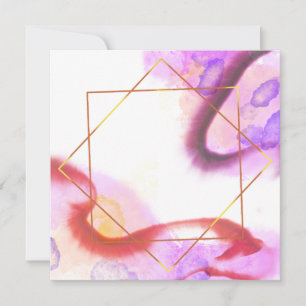 Modern abstract watercolor alcohol invitation