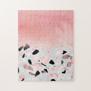 Modern abstract watercolor and marble design jigsaw puzzle