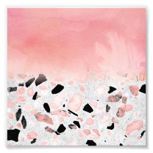 Modern abstract watercolor and marble design photo print