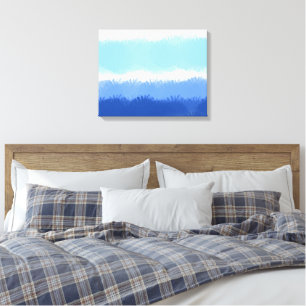 Modern Abstract Watercolor Blue Tones Canvas Print