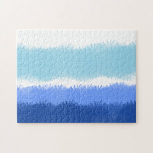 Modern Abstract Watercolor Blue Tones  Jigsaw Puzzle