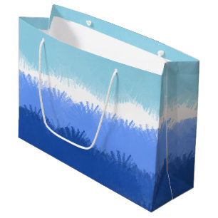 Modern Abstract Watercolor Blue Tones Large Gift Bag