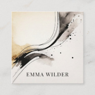 Modern Abstract Watercolor Business Card