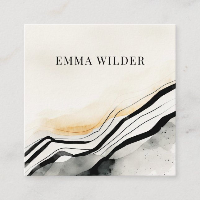 Modern Abstract Watercolor Business Card (Front)