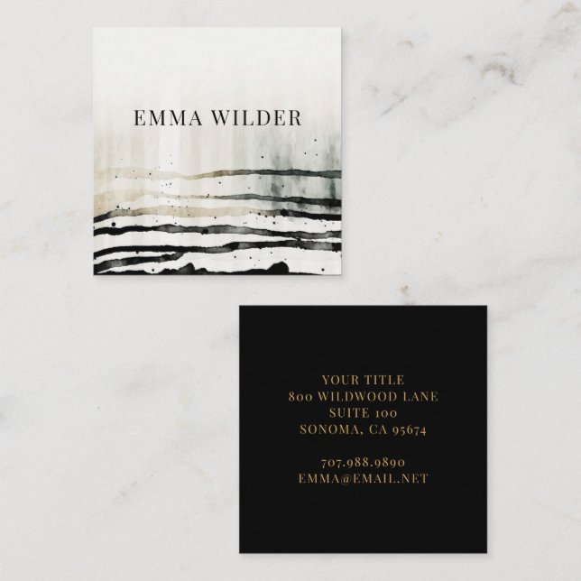 Modern Abstract Watercolor Business Card (Front/Back)