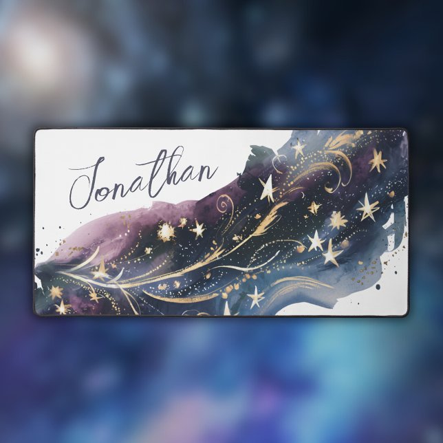Modern Abstract Watercolor Cosmic Desk Mat (Creator Uploaded)