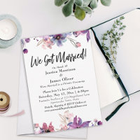 Modern Abstract Watercolor Florals We Got Married!