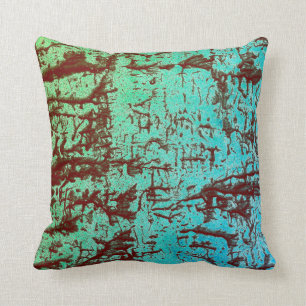 Modern abstract watercolor green black and blue cushion
