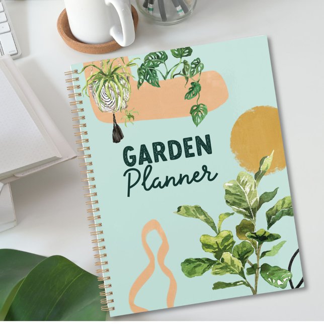 Modern Abstract Watercolor Houseplant Garden Planner (In situ)