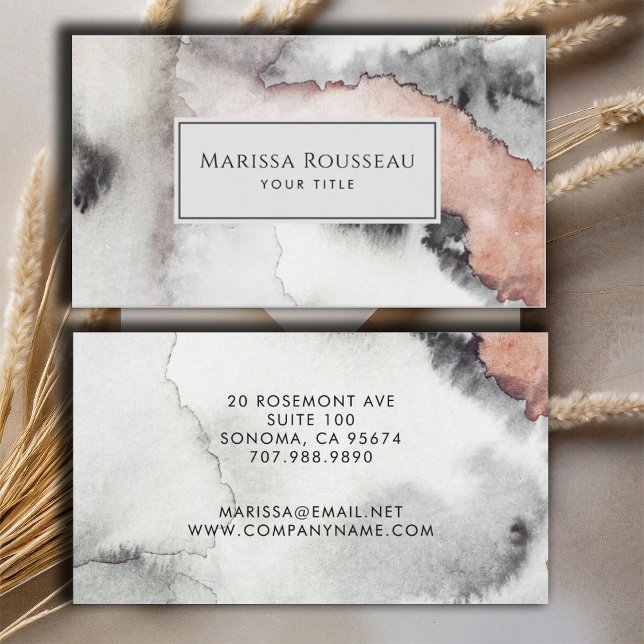 Modern Abstract Watercolor Interior Designer  Business Card (Creator Uploaded)