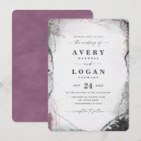 Modern Abstract Watercolor Light Purple Wedding