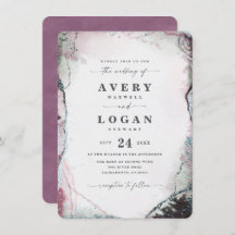 Modern Abstract Watercolor Light Purple Wedding