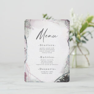 Modern Abstract Watercolor Light Purple Wedding Menu