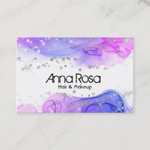 *~* Modern Abstract Watercolor Magenta Lavender Business Card