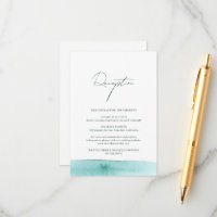 Modern Abstract Watercolor Ocean Wedding Reception