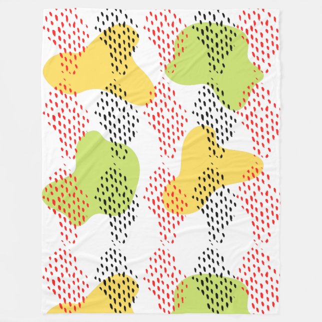 Modern Abstract Watercolor Pattern Fleece Blanket (Front)