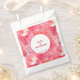 Modern Abstract Watercolor Pink Wedding Favour Bags