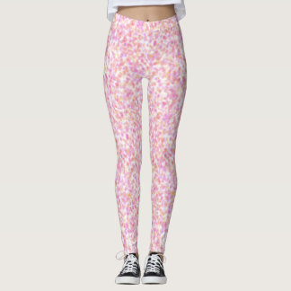 Modern Abstract Watercolor Pink Yellow Spots Leggings