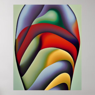 Modern Abstract Watercolor red blue green yellow 2 Poster