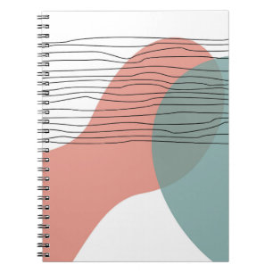 Modern Abstract Wave Line Art Notebook