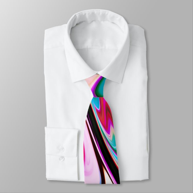 Modern Abstract Wave Marble Stone Tie (Tied)