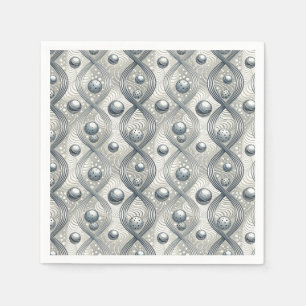 Modern Abstract Wave Spheres Futuristic Pattern Napkin