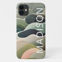 Modern Abstract Wavy Pattern Personalised Name