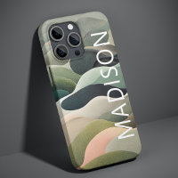Modern Abstract Wavy Pattern Personalized Name