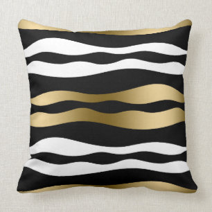 Modern Abstract Wavy Stripes Pattern Cushion