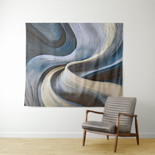 Modern abstract wavy texture design tapestry