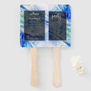 "modern abstract wedding program hand fan