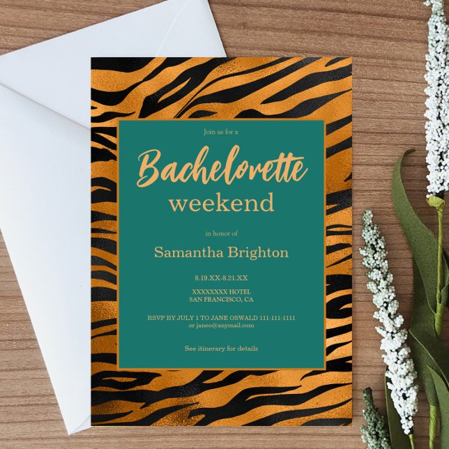 Modern Abstract Weekend Bachelorette Weekend Invitation (Creator Uploaded)