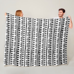 Modern abstract windows mullions black graphic   fleece blanket