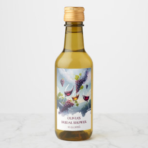 Modern Abstract Wine Glasses and Grapes Label