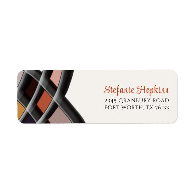 Modern Abstract With Stylish Script Return Address (Front)