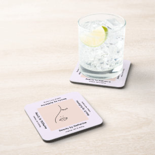 Modern Abstract Woman Beauty Face Logo Coaster