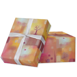 Modern Abstract Yellow Artistic Wrapping Paper