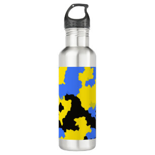 Modern Abstract Yellow Blue Black Pattern Design 710 Ml Water Bottle