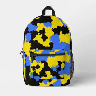 Modern Abstract Yellow Blue Black Pattern Design Printed Backpack