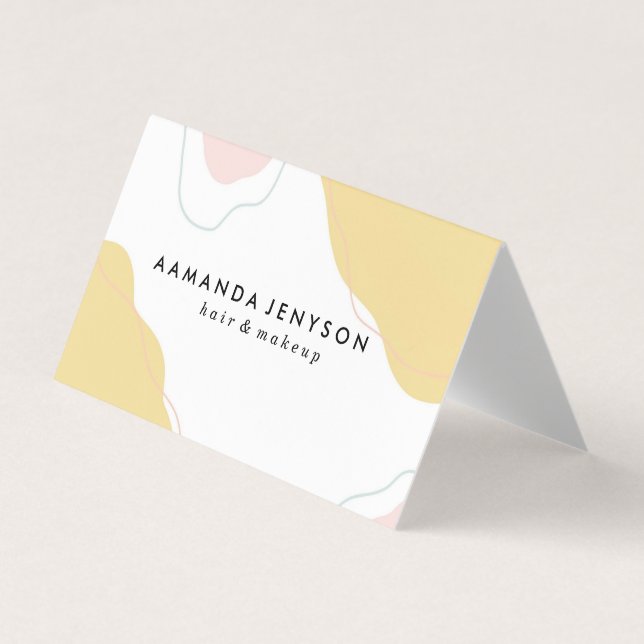 Modern Abstract Yellow Business Card (Front)