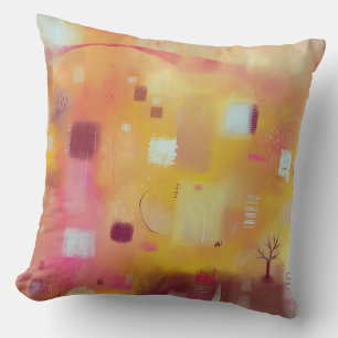 Modern Abstract Yellow Cushion