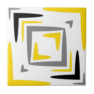 Modern Abstract Yellow Grey Tile