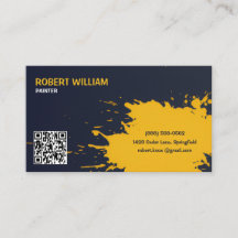 Modern Abstract Yellow Ink Splatter | Customisable